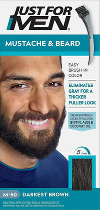 Thumbnail for Just For Men Mustache and Beard Color M 50 Darkest Brown - Elevate Styles