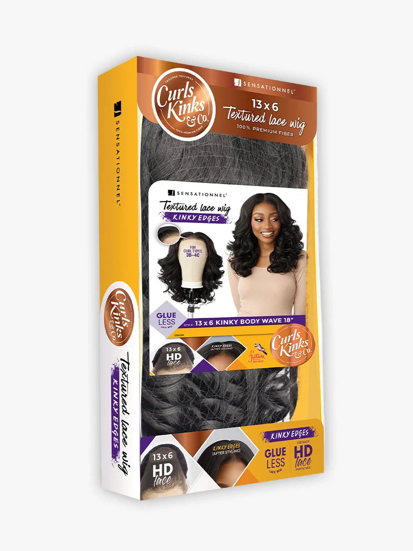Sensationnel Curls Kinks & Co Kinky Edges 13x6 Kinky Body Wave 18" Lace Front Wig - Elevate Styles