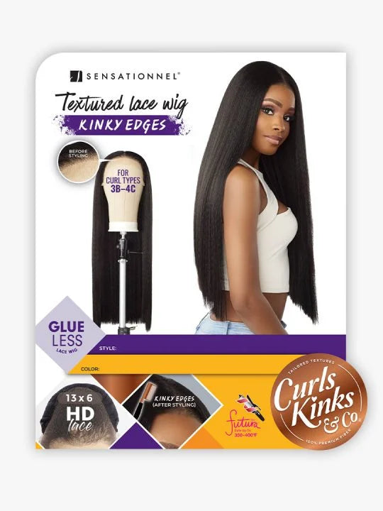 Sensationnel Curls Kinks & Co Kinky Edges Y Part Kinky Silk Pressed 26" Lace Front Wig KE136KSP26 - Elevate Styles