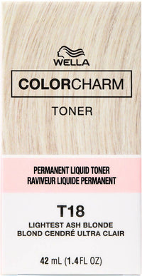 Thumbnail for Wella Color Charm Permanent Liquid Toner T18 Lightest Ash Blonde – 1.4 fl oz - Elevate Styles