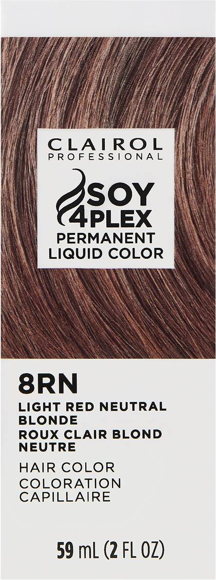 Clairol Professional Soy4Plex Permanent Liquid Color 8RN Light Red Neutral Blonde – 2 fl oz - Elevate Styles