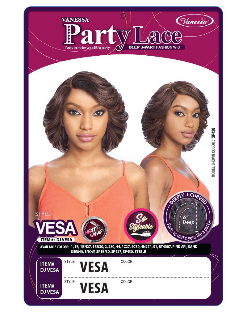 Vanessa Party Lace Deep J-Part Lace Wig Vesa - Elevate Styles