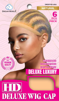 Thumbnail for Dream World HD Transparent Deluxe Wig Cap Natural 6 Piece Pack Natural DRE097HD-6NA - Elevate Styles