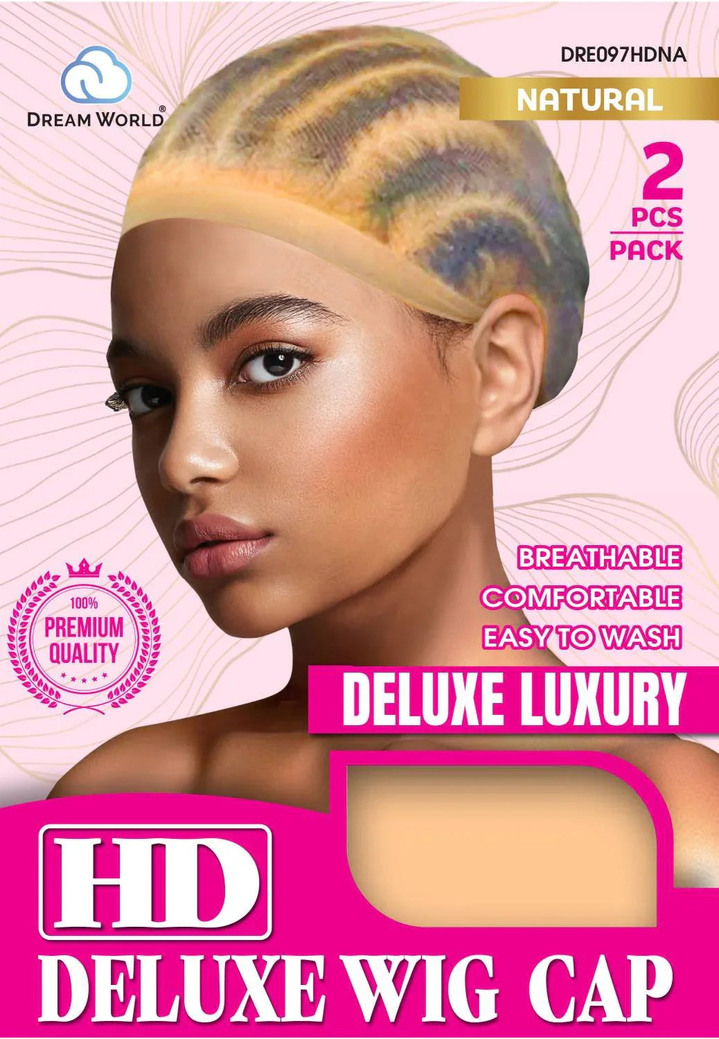 Dream World HD Deluxe Wig Cap Natural DRE097HDNA – 2 PCS - Elevate Styles