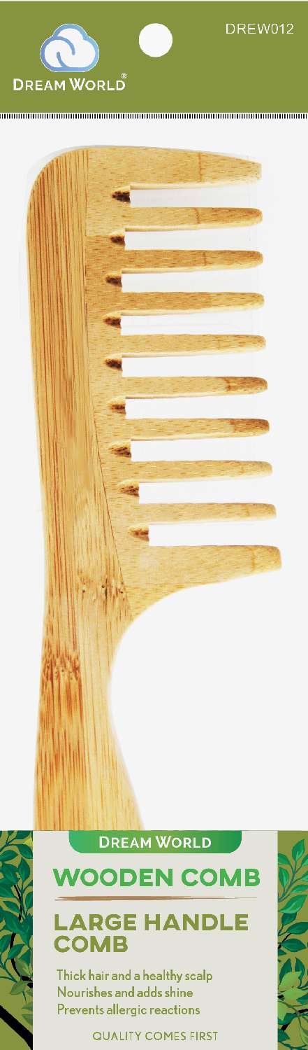 Dream World Wooden Comb Large Handle Comb - Elevate Styles