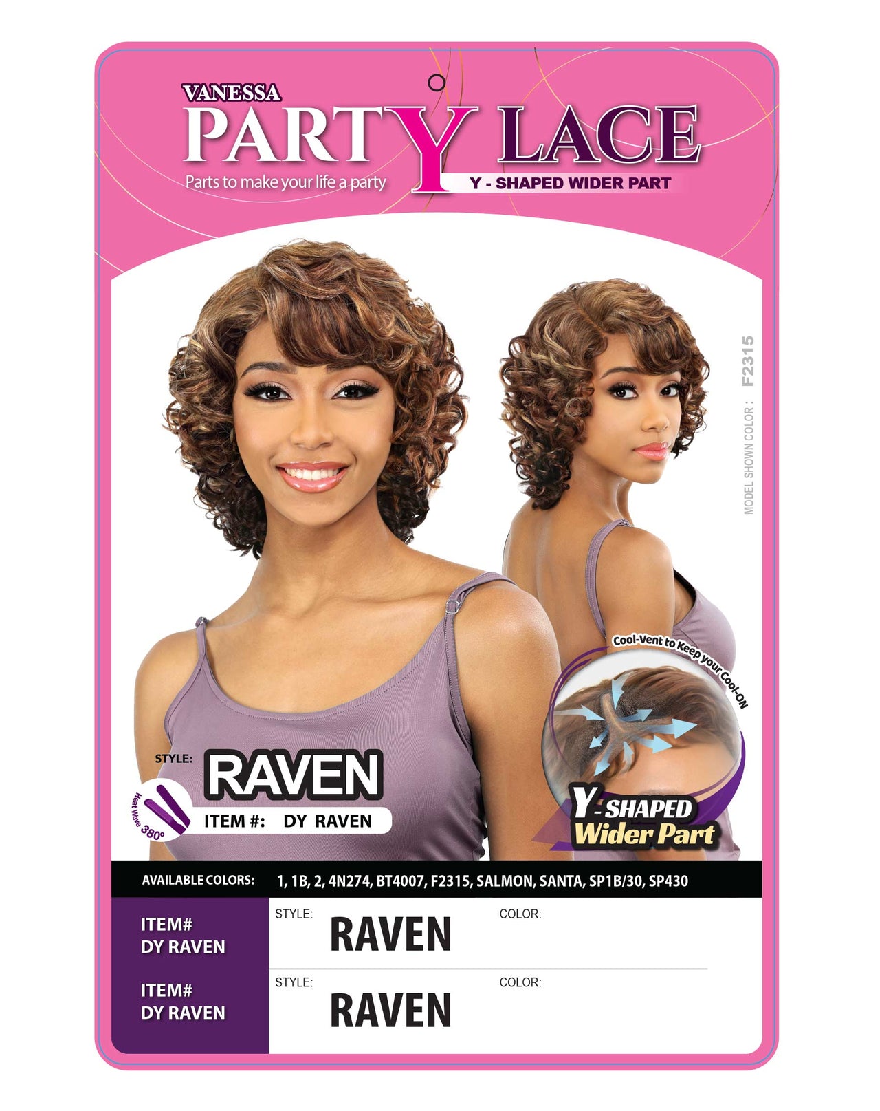 Vanessa Party Lace Y-Part Wig Raven - Elevate Styles