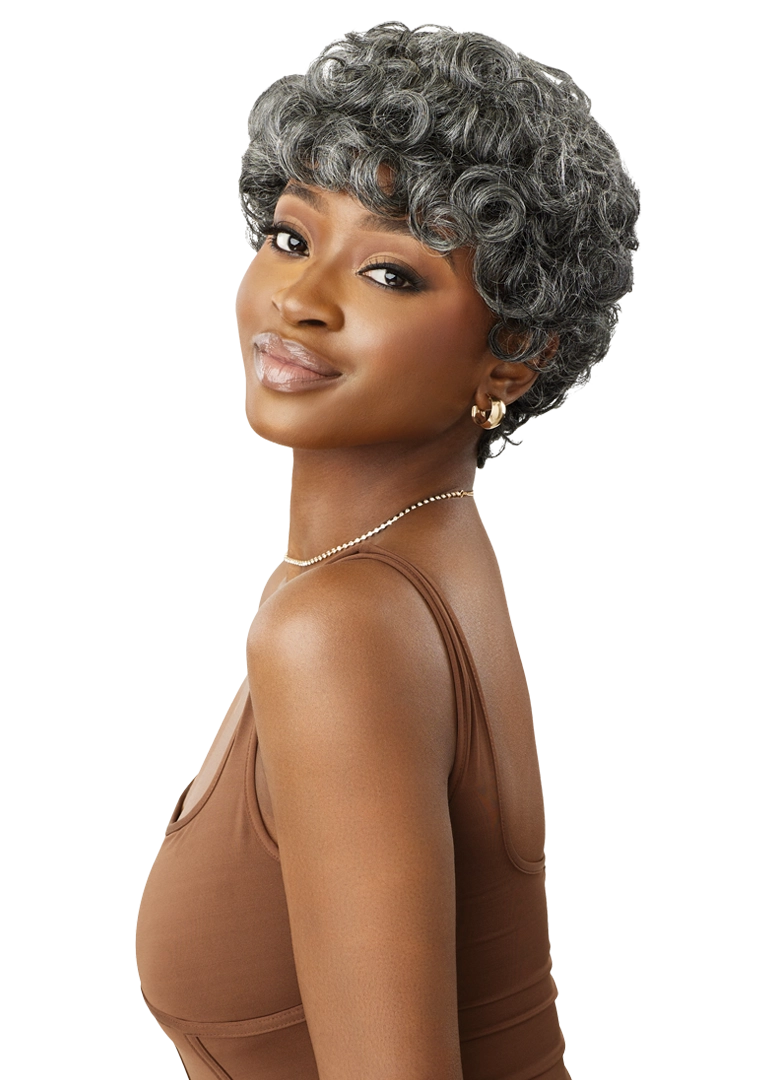 Outre Fab&Fly™ Gray Glamour 100% Unprocessed Human Hair Wig HH Emir QHFGEMI - Elevate Styles