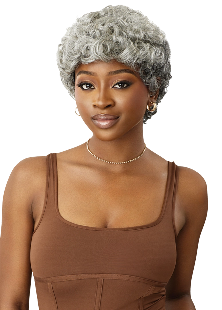 Outre Fab&Fly™ Gray Glamour 100% Unprocessed Human Hair Wig HH Emir QHFGEMI - Elevate Styles