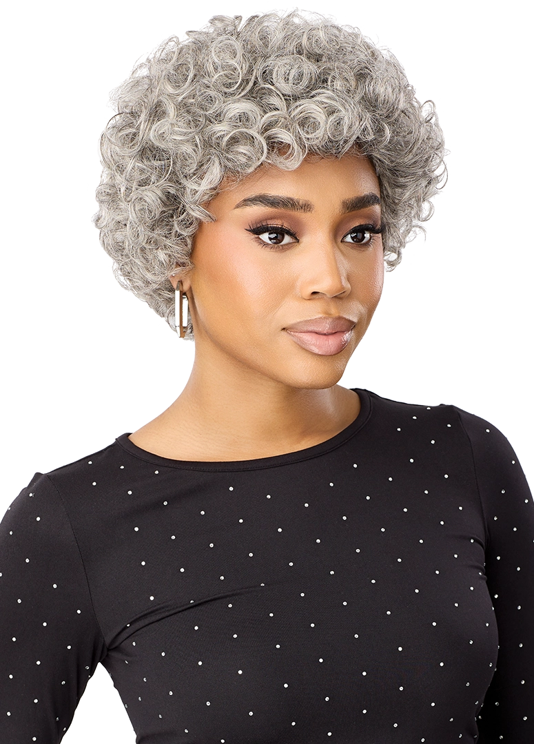 Outre Fab&Fly™ Gray Glamour 100% Unprocessed Human Hair Wig HH Marini QHFGMAI*