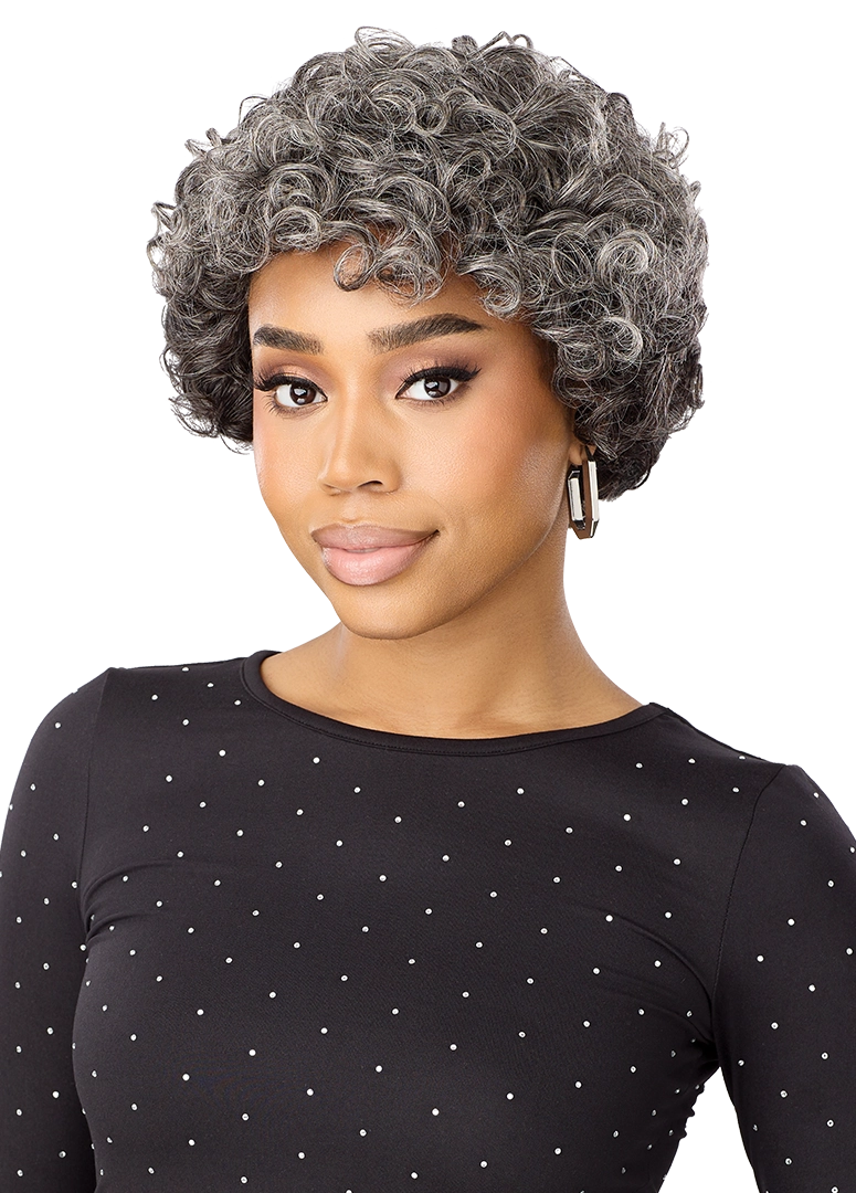 Outre Fab&Fly™ Gray Glamour 100% Unprocessed Human Hair Wig HH Marini QHFGMAI*