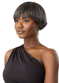 Thumbnail for Outre Fab&Fly™ Gray Glamour 100% Unprocessed Human Hair Wig HH Mikah QHFGMIK - Elevate Styles