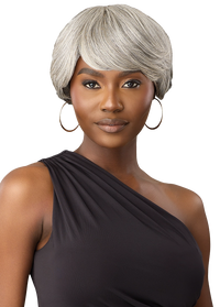 Thumbnail for Outre Fab&Fly™ Gray Glamour 100% Unprocessed Human Hair Wig HH Mikah QHFGMIK - Elevate Styles