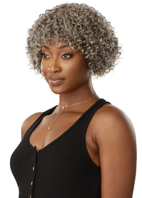 Thumbnail for Outre Fab&Fly™ Gray Glamour 100% Unprocessed Human Hair Wig HH Randy QHFGRAN - Elevate Styles