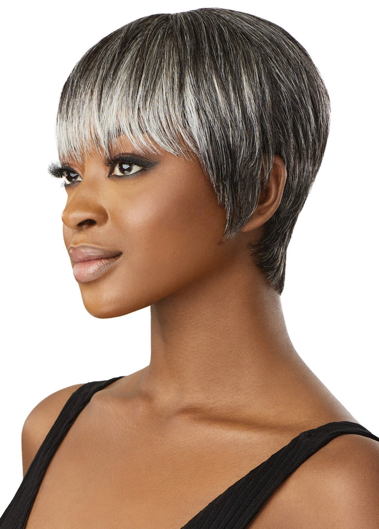 Outre Fab&Fly™ Gray Glamour Human Hair Full Cap Wig Zaida - Elevate Styles