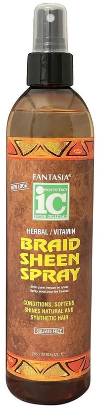 Thumbnail for Fantasia IC Herbal & Vitamin Braid Sheen Spray – 10 fl. oz. (Sulfate-Free) - Elevate Styles