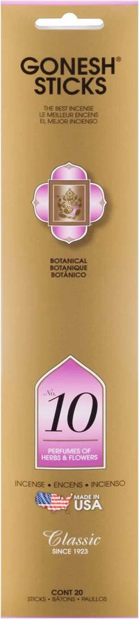 Thumbnail for Gonesh Classic Incense Sticks No. 10 – Herbs & Flowers Botanical Scent (20 Pack) - Elevate Styles