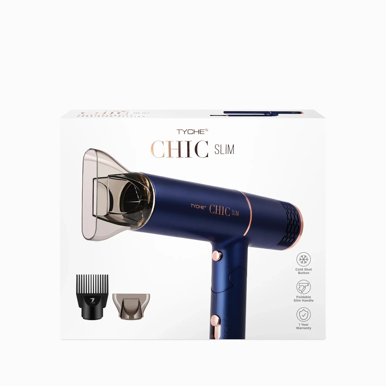 Tyche Chic Slim Foldable Hair Dryer - Elevate Styles