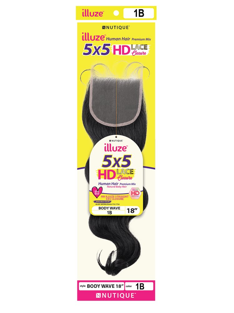 Nutique Illuze HD 5x5 HH LACE CLOSURE - BODY 18" - Elevate Styles