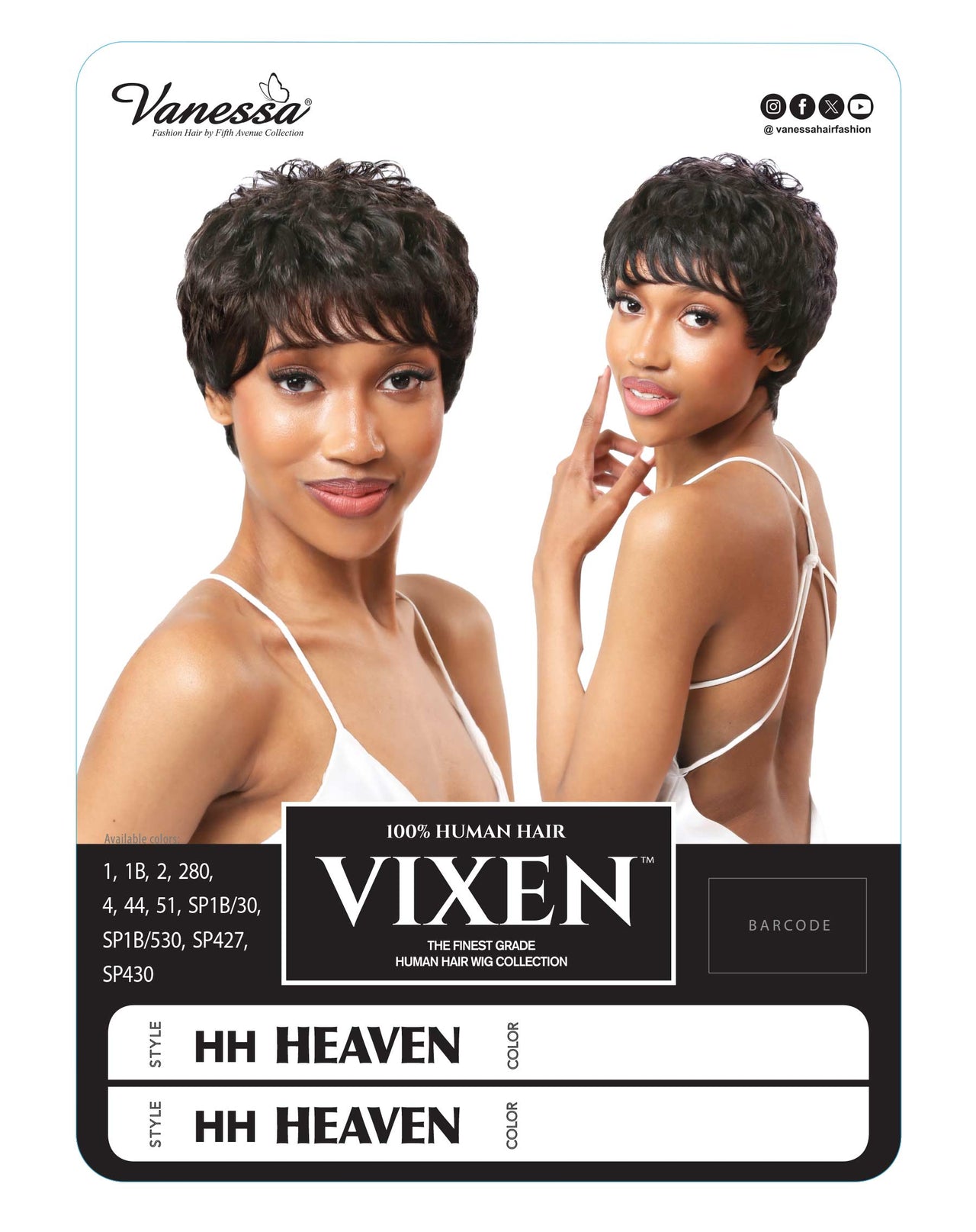 Vanessa Vixen 100% Human Hair Full Wig - HH HEAVEN_SP1B530