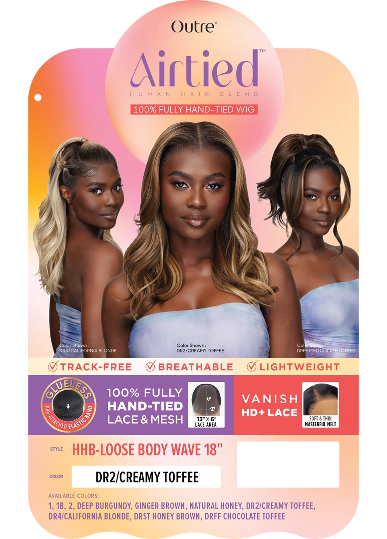 Outre Airtied Human Hair Blend Vanish HD+ Lace Front Wig HHB-Loose Body Wave 18 - Elevate Styles