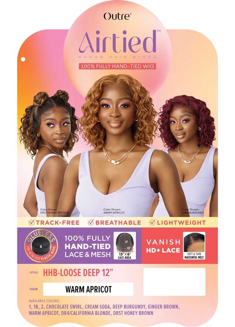 Outre Airtied Human Hair Blend Vanish HD+ Lace Front Wig HHB-Loose Deep 12 QLHBFHLD12 - Elevate Styles