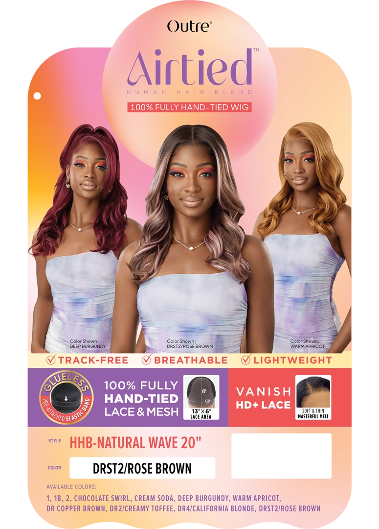 Outre Airtied Human Hair Blend Vanish HD+ Lace Front Wig HHB-Natural Wave 20 QLHBFHNW20 - Elevate Styles