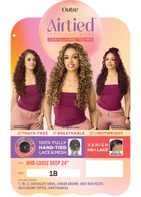 Thumbnail for Outre Airtied Human Hair Blend Vanish HD+ Lace Front Wig HHB-Loose Deep 24