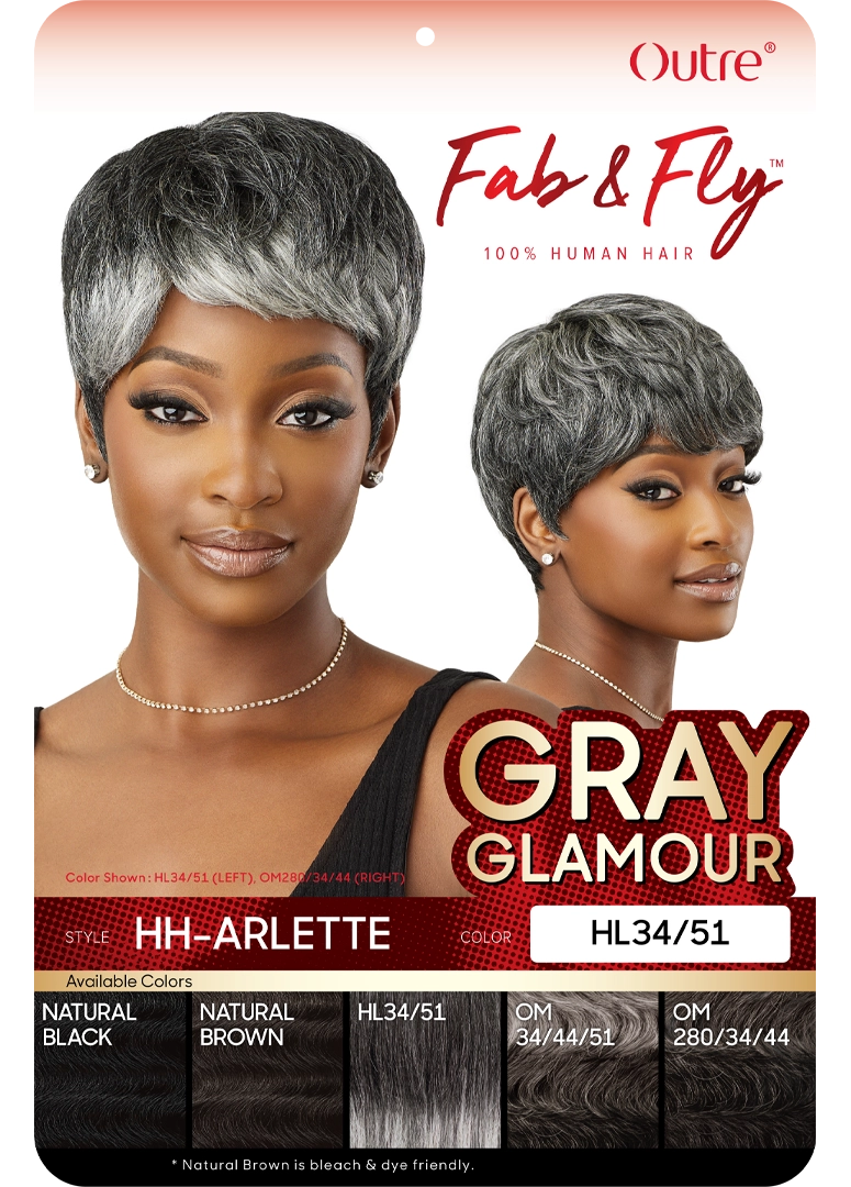Outre Fab&Fly™ Gray Glamour 100% Unprocessed Human Hair Wig HH Arlette QHFGARL - Elevate Styles