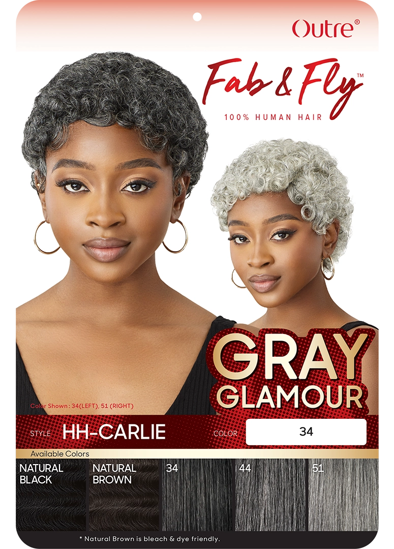 Outre Fab&Fly™ Gray Glamour 100% Unprocessed Human Hair Wig HH CARLIE QHFGCAR - Elevate Styles