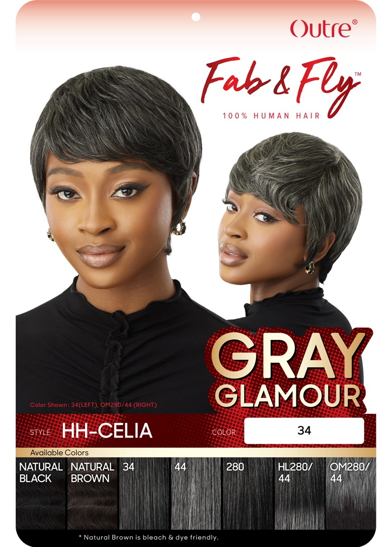 Outre Fab&Fly™ Gray Glamour 100% Unprocessed Human Hair Wig HH-CELIA QHFGCEL - Elevate Styles