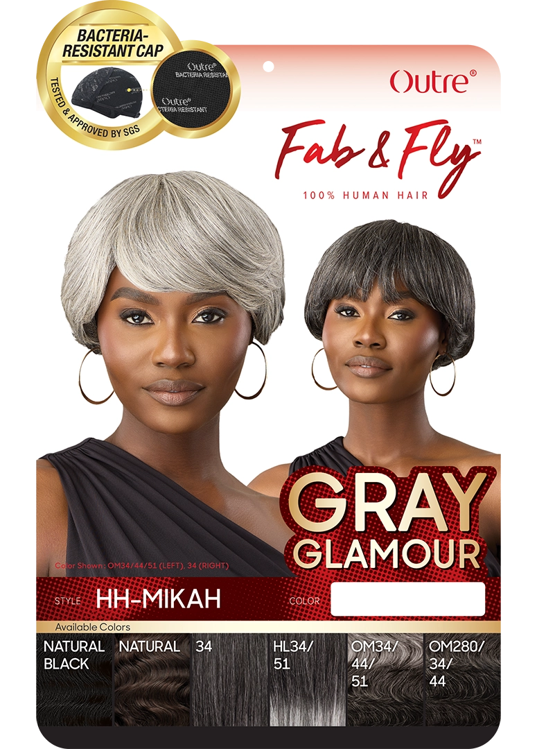 Outre Fab&Fly™ Gray Glamour 100% Unprocessed Human Hair Wig HH Mikah QHFGMIK - Elevate Styles