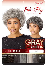 Thumbnail for Outre Fab&Fly™ Gray Glamour 100% Unprocessed Human Hair Wig HH Marini QHFGMAI*