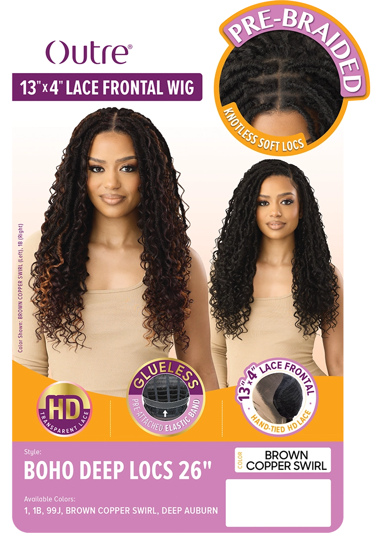 Outre 100% Hand-Tied Whole Lace Wig – Boho Deep Locs 26" - Elevate Styles