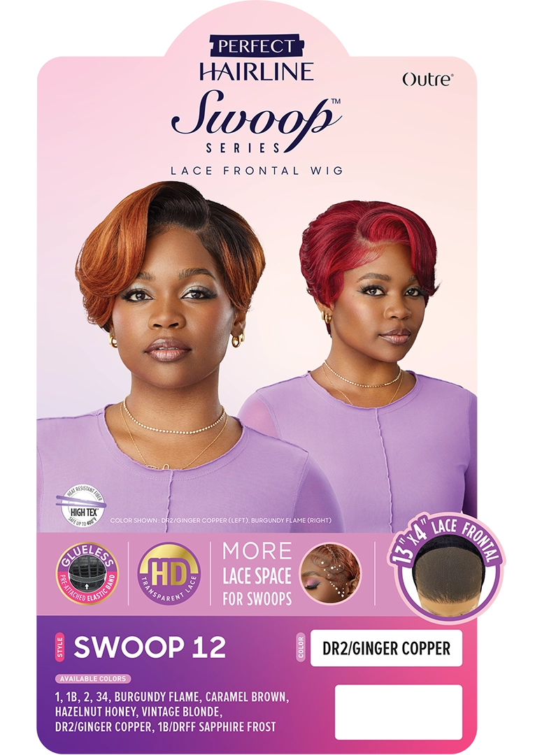 Outre Perfect Hairline Swoop Series Frontal Lace 13"x 4" HD Transparent Lace Front Wig Swoop 12 - Elevate Styles