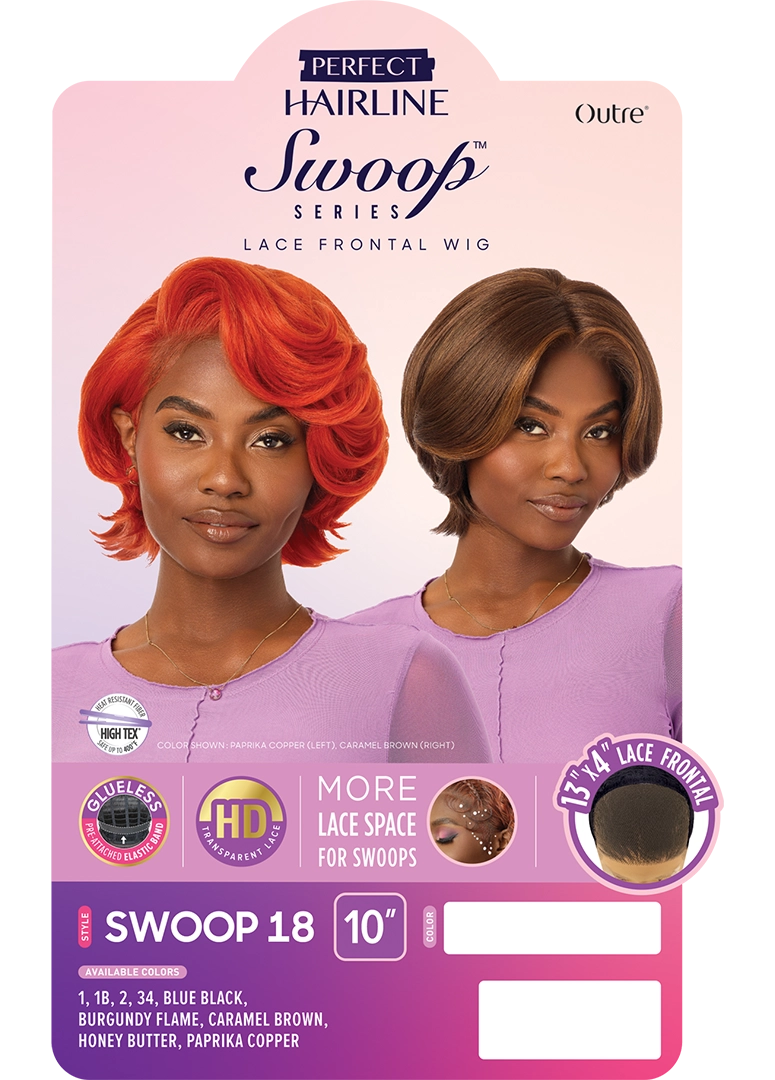 Outre Perfect Hairline Swoop Series Frontal Lace 13"x 4" HD Transparent Lace Front Wig Swoop 18 QLPHLSSWO18 - Elevate Styles