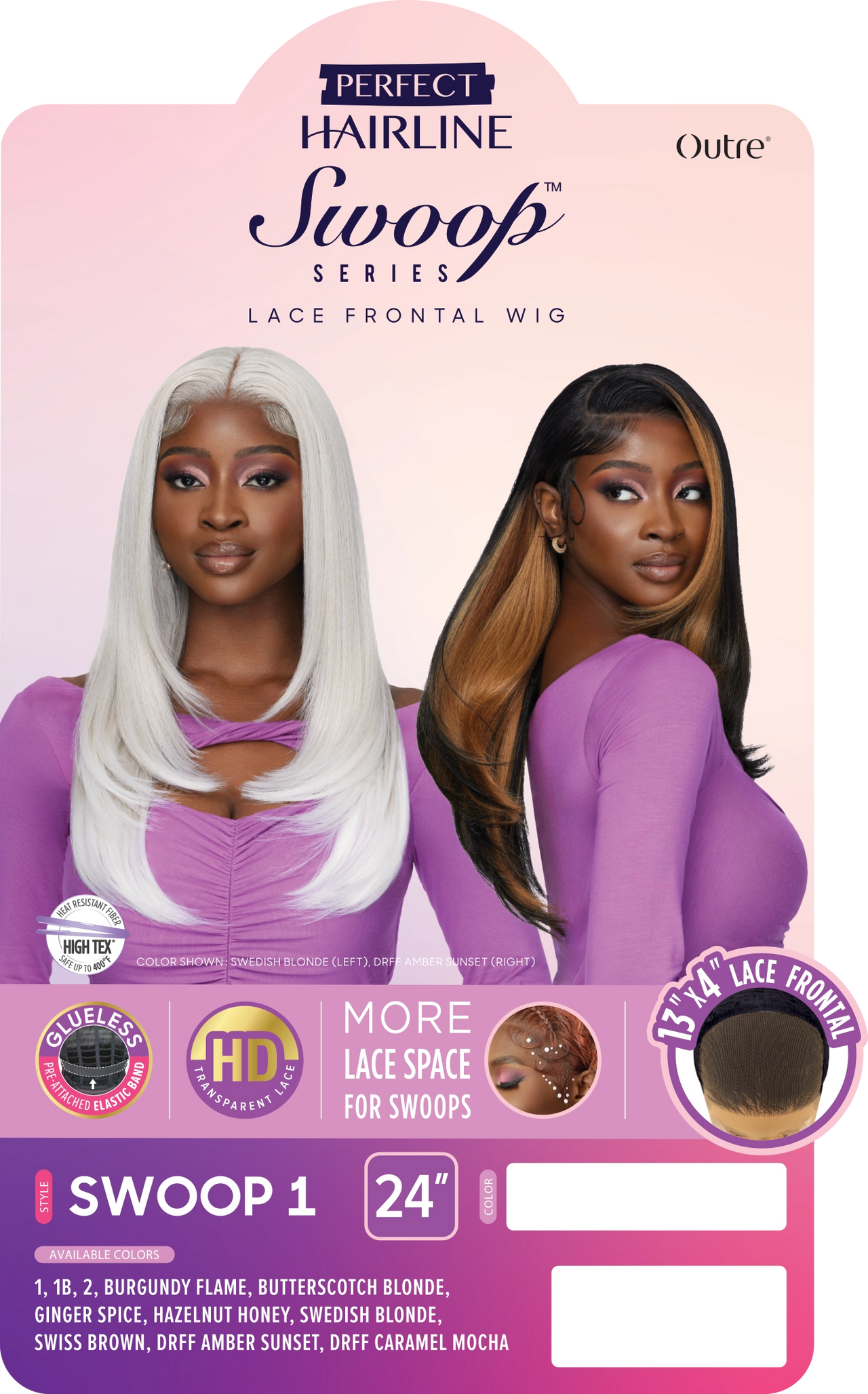 Outre Perfect Hairline Swoop Series Frontal Lace 13"x 4" HD Transparent Lace Front Wig Swoop 1 - Elevate Styles