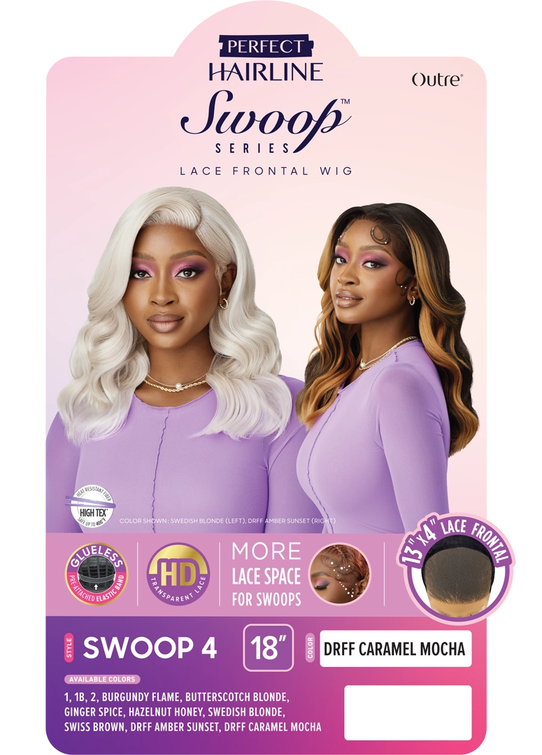 Outre Perfect Hairline Swoop Series Frontal Lace 13"x 4" HD Transparent Lace Front Wig Swoop 4 - Elevate Styles