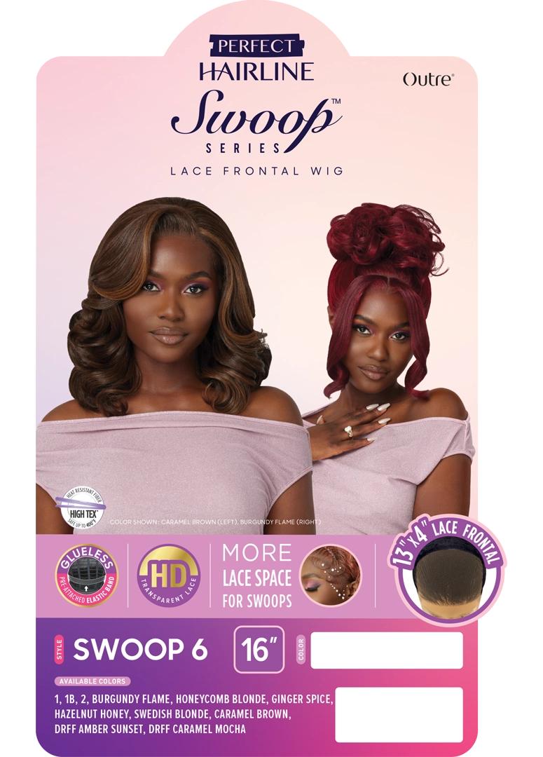 Outre Perfect Hairline Swoop Series Frontal Lace 13"x 4" HD Transparent Lace Front Wig Swoop 6 - Elevate Styles