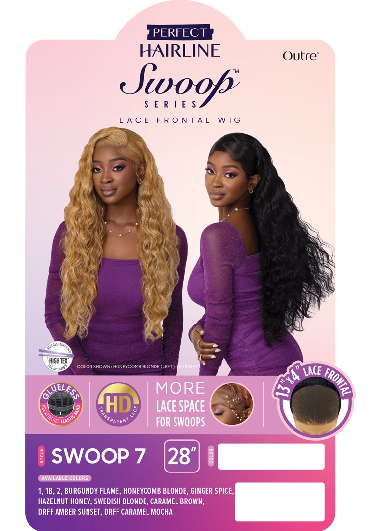 Outre Perfect Hairline Swoop Series Frontal Lace 13"x 4" HD Transparent Lace Front Wig Swoop 7 - Elevate Styles
