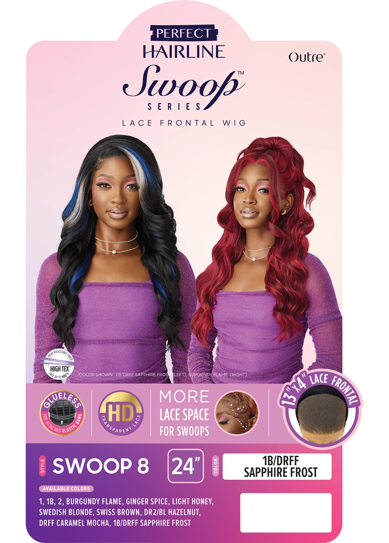 Outre Perfect Hairline Swoop Series Frontal Lace 13"x 4" HD Transparent Lace Front Wig Swoop 8 - Elevate Styles