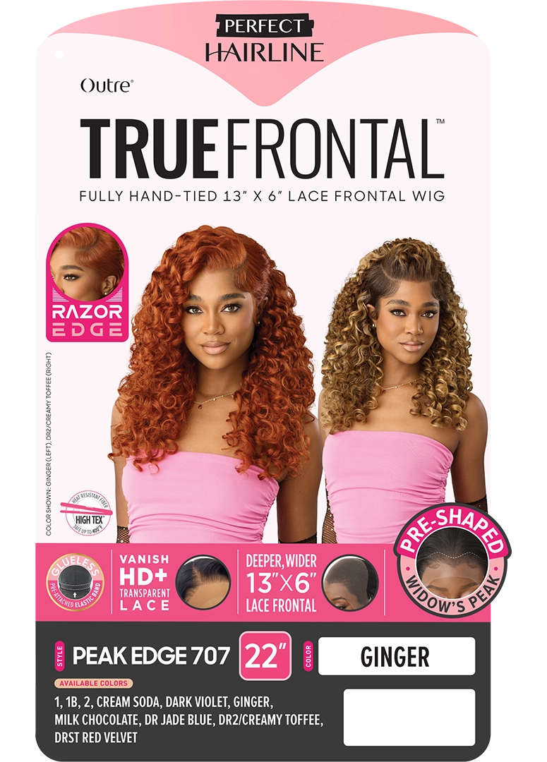 Outre Perfect Hairline True Frontal  13"x 6" HD Transparent Lace Front Wig Peak 707 QLPHLTFPK7 - Elevate Styles