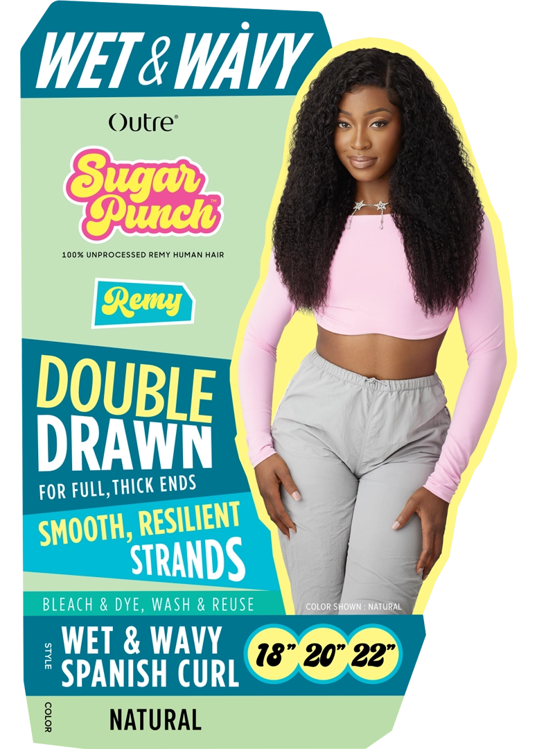 Sugar Punch Unprocessed 100% Remy Human Hair Wet & Wavy Spanish Curl - Elevate Styles