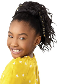 Thumbnail for Outre Lil Looks Drawstring Pony - Gold Accented Natural Wave 12