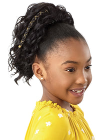 Thumbnail for Outre Lil Looks Drawstring Pony - Gold Accented Natural Wave 12