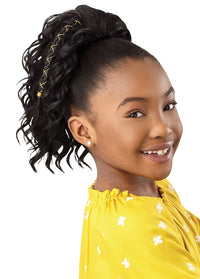 Thumbnail for Outre Lil Looks Drawstring Pony - Gold Accented Natural Wave 12
