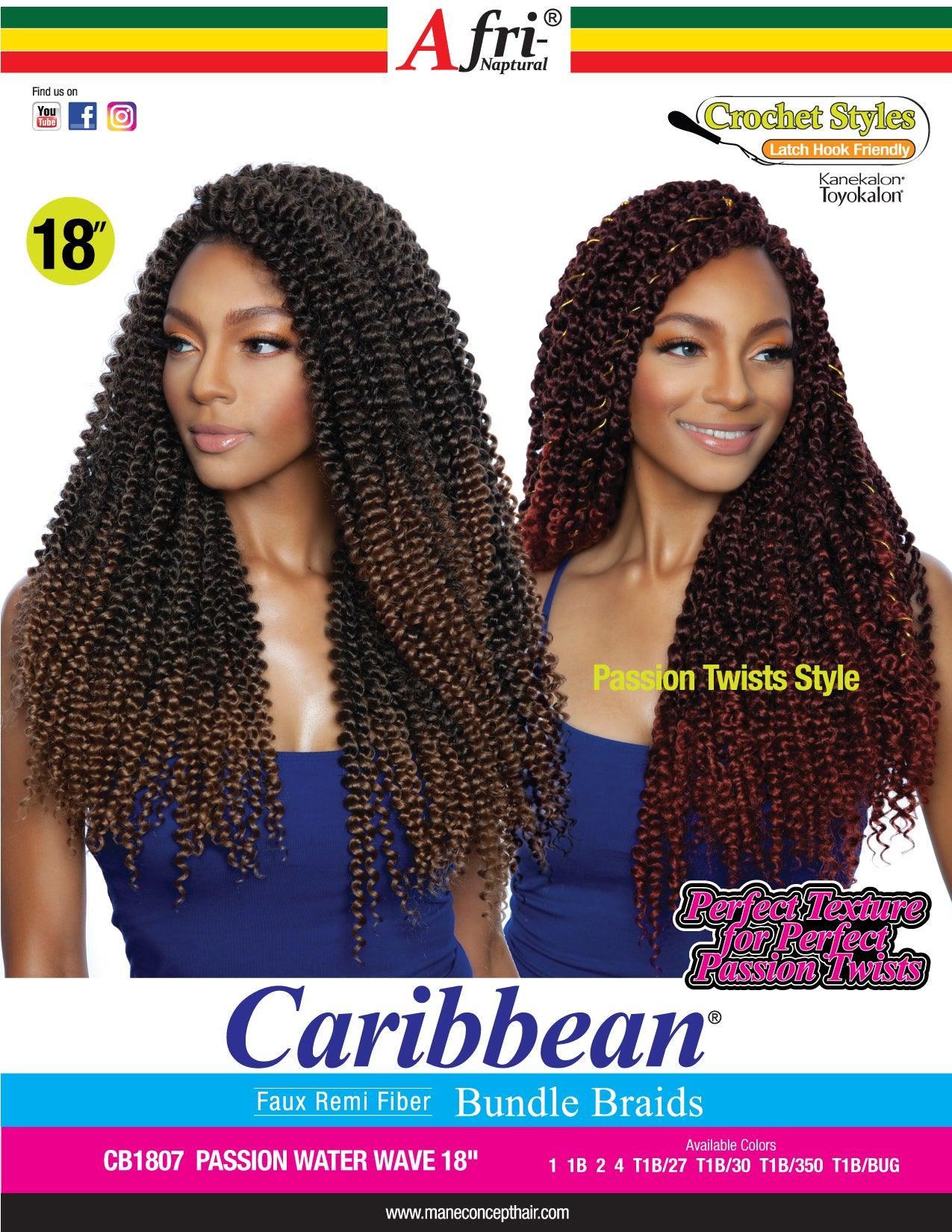 Afri Naptural Mane Concept Caribbean Bundle Crochet Braid Passion Water Wave 18" CB1807 - Elevate Styles