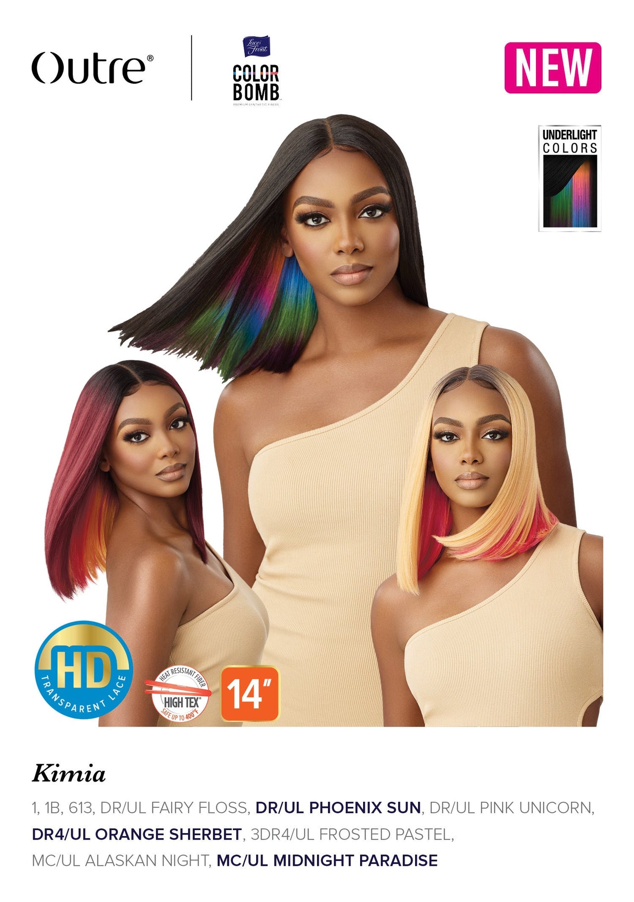 Outre Color Bomb HD Lace Front Wig Kimia 14" - Elevate Styles
