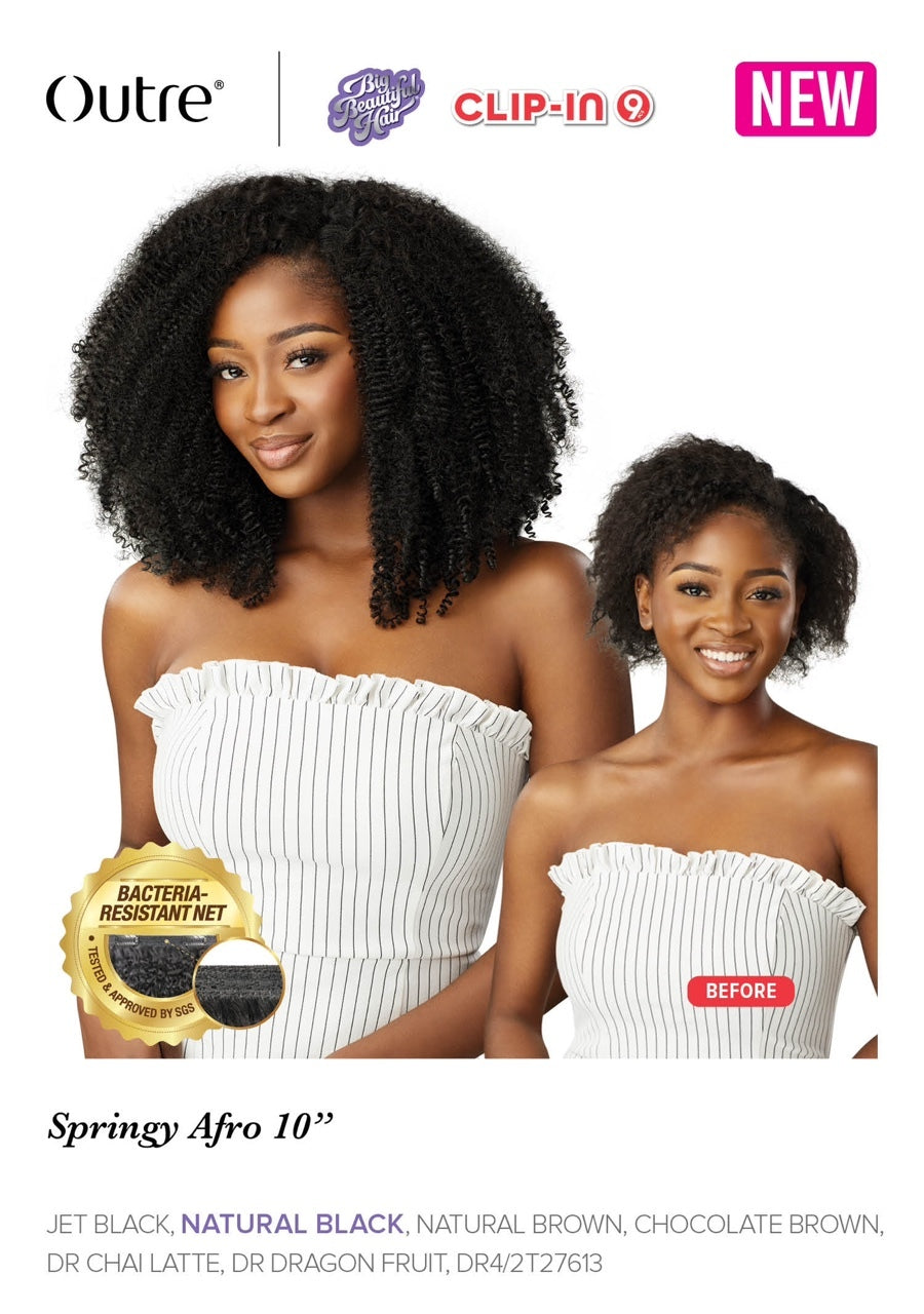 Outre Big Beautiful Hair Clip-In 9 Pcs Springy Afro 10" - Elevate Styles