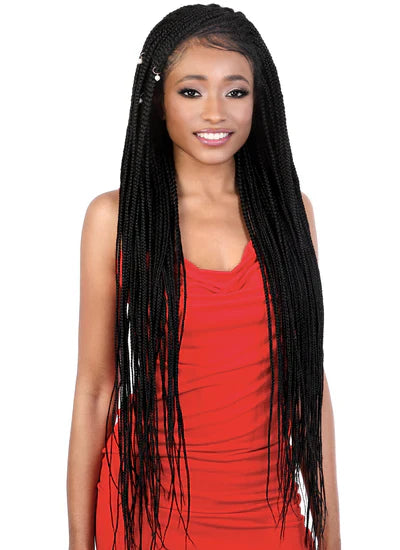 Motown Tress 13x4 Lace Box Braid Wig L134.BOX38 Color 1B - Elevate Styles