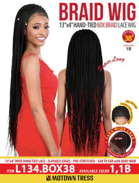 Thumbnail for Motown Tress 13x4 Lace Box Braid Wig L134.BOX38 Color 1B - Elevate Styles